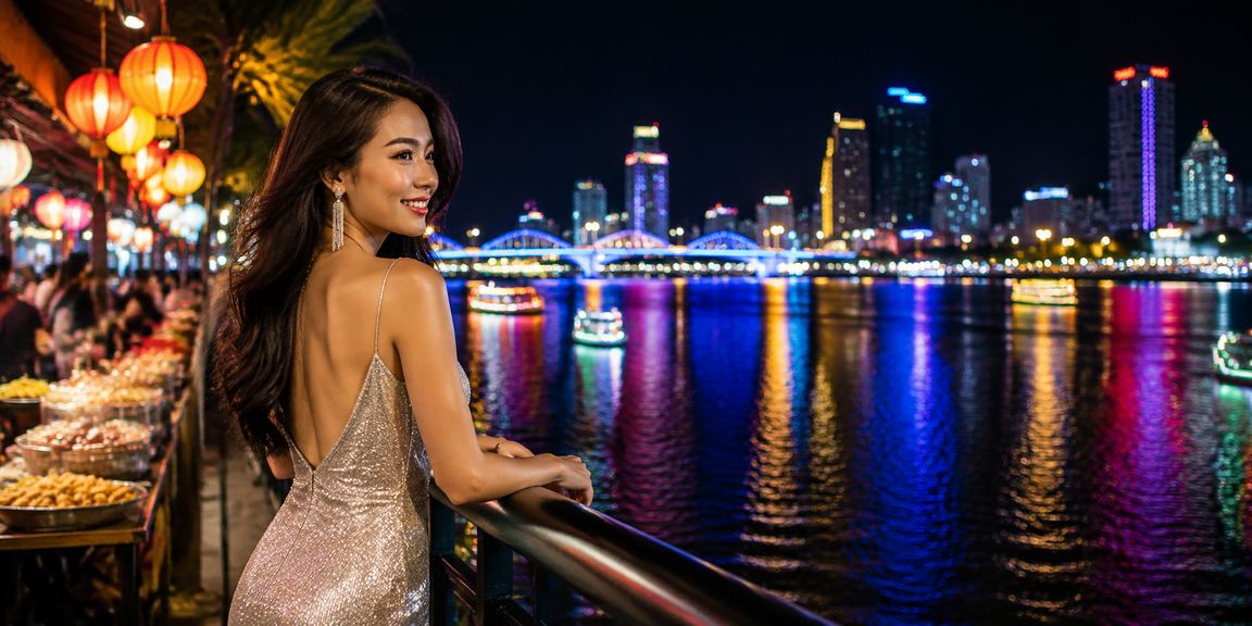Người hâm mộ bóng đá tại chợ đêm Đà Nẵng xem kết quả cược trên điện thoại